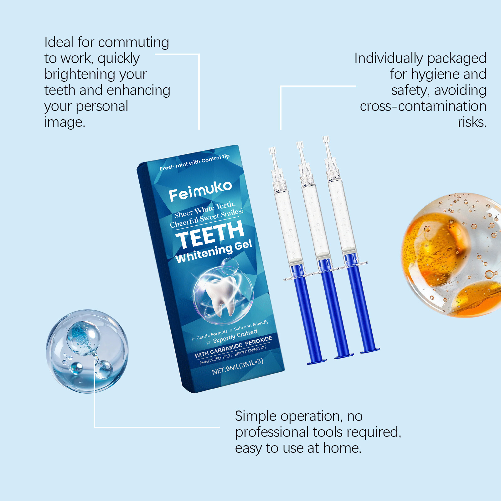 Feimuko Teeth Whitening Gel 3P - огляд і ціна Teeth Whitening Kit